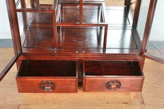Oriental Tall Mahogany Display Cabinet