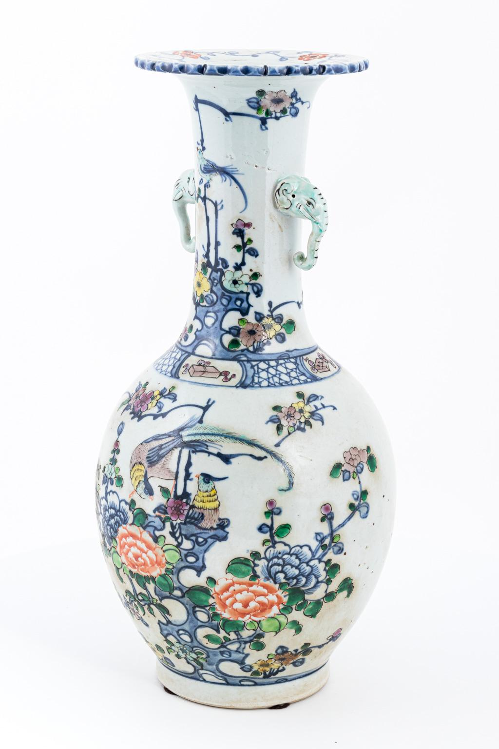Oriental Vase with Elephant Handles 3