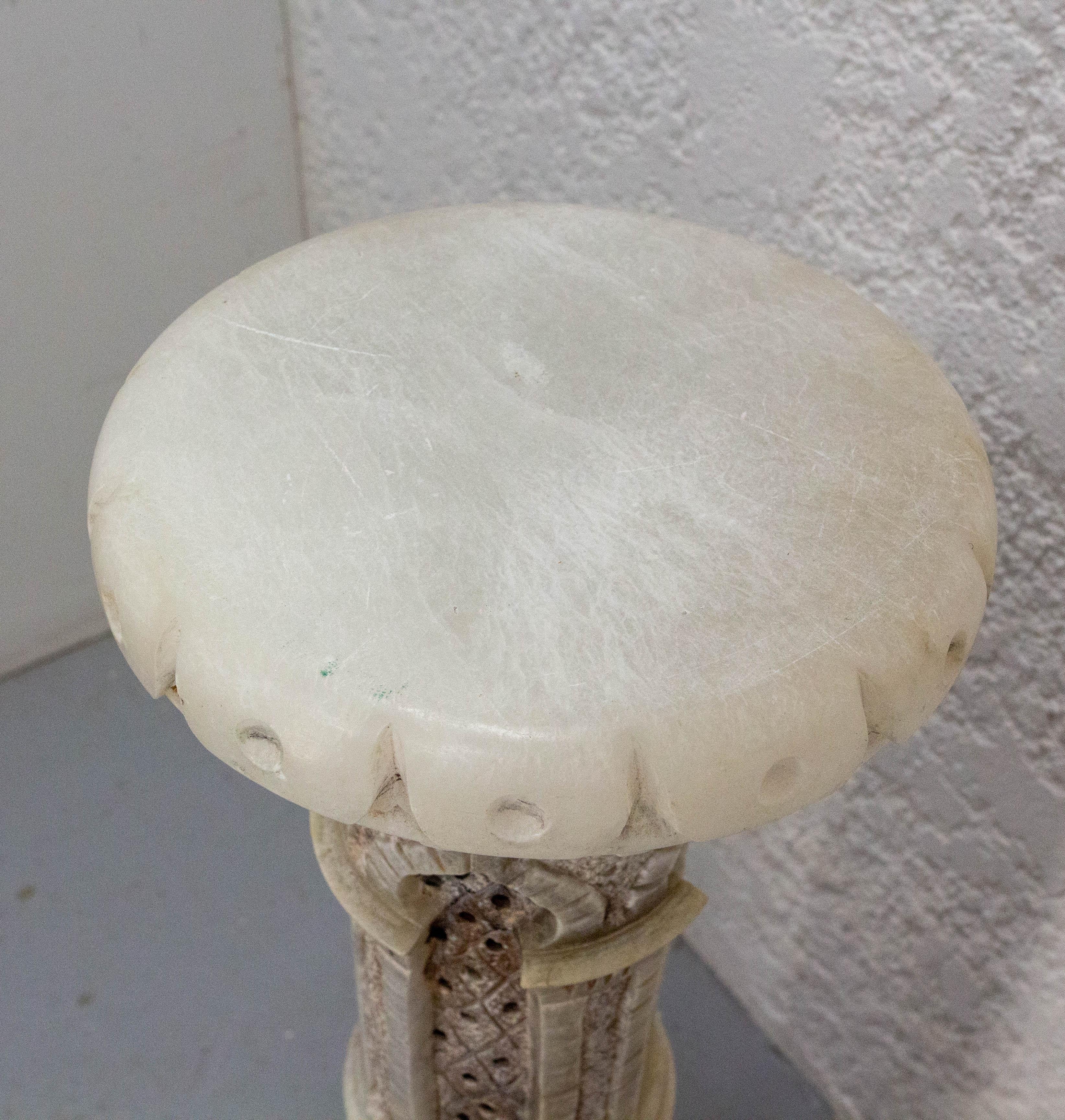 Mid-20th Century Oriental Vintage Albaster Column with Soft Light, circa 1960 For Sale