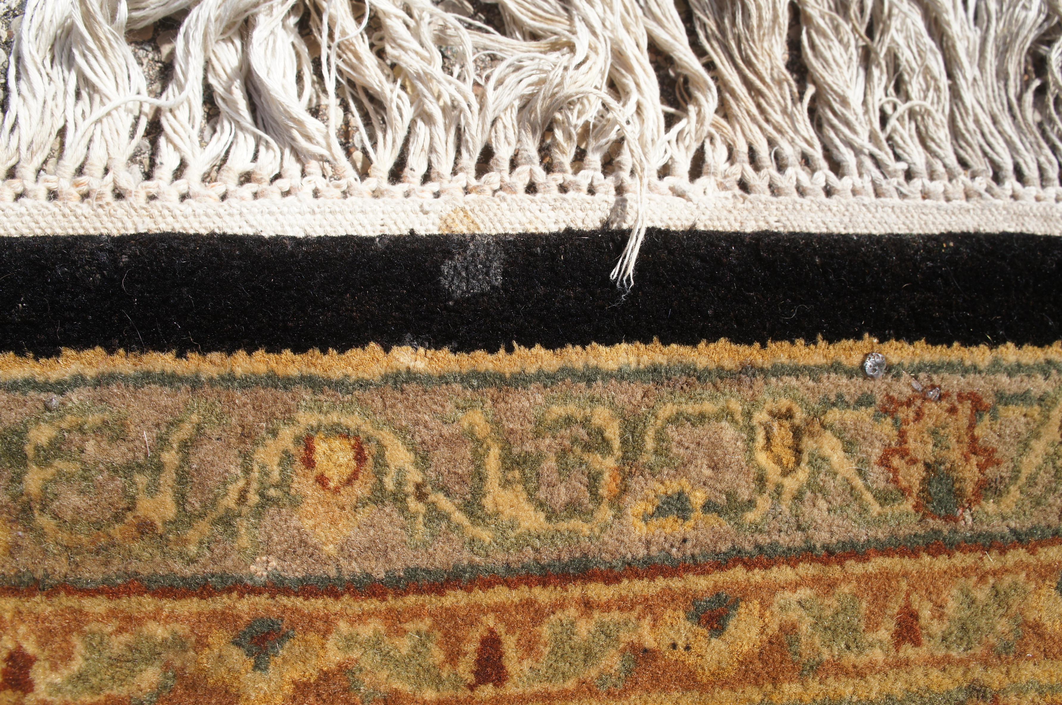 Oriental Vintage Hand Knotted Jaipur Floral Carpet Beige Wool Area Rug 6' x 9' For Sale 8