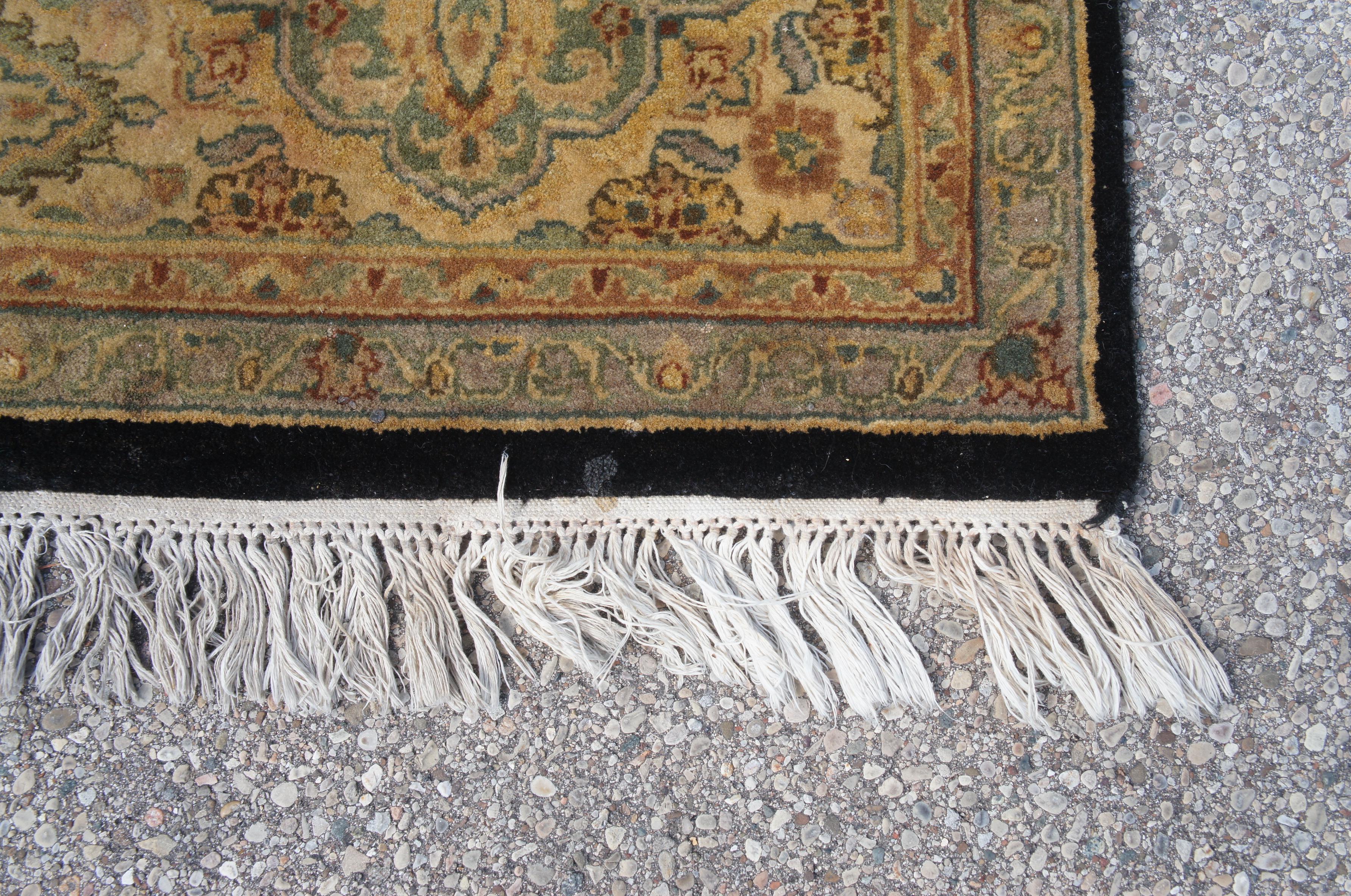 Orientalischer handgeknüpfter Jaipur Floral Vintage Teppich aus Wolle in Beige, 6' x 9', Vintage (20. Jahrhundert) im Angebot