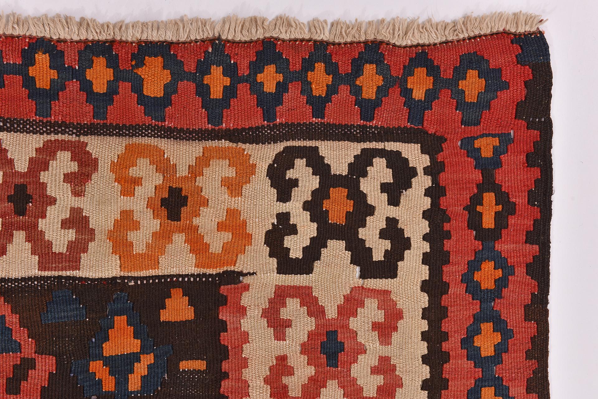Hand-Woven Oriental Vintage Kilim For Sale