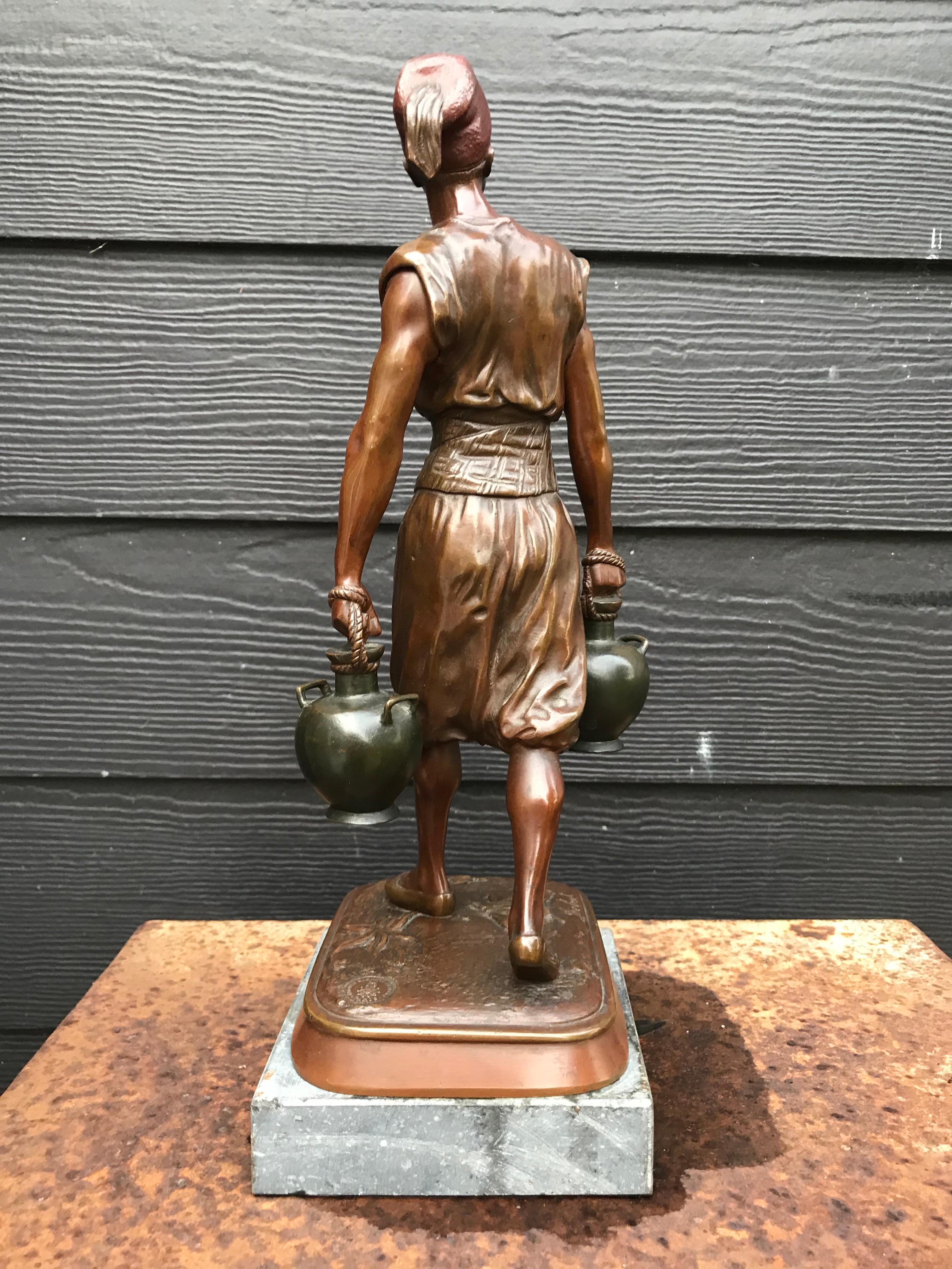 19th Century Oriental Water Carrier in Bronze by Jean Didier Debut, France, circa 1880 For Sale