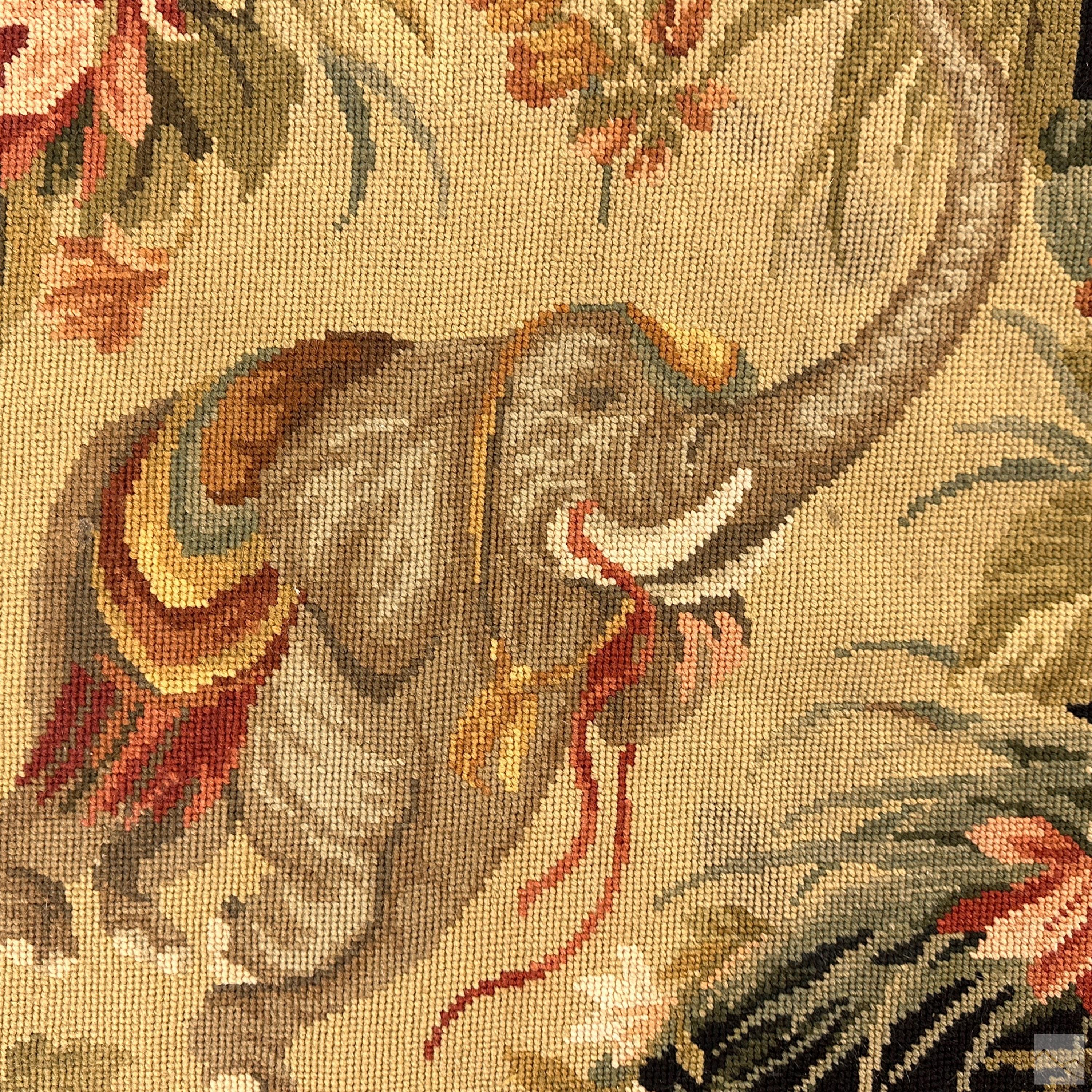 Hand-Woven Oriental Wool Area Rug by Rex & Rex inspired by the Rococo Singerie genre  For Sale