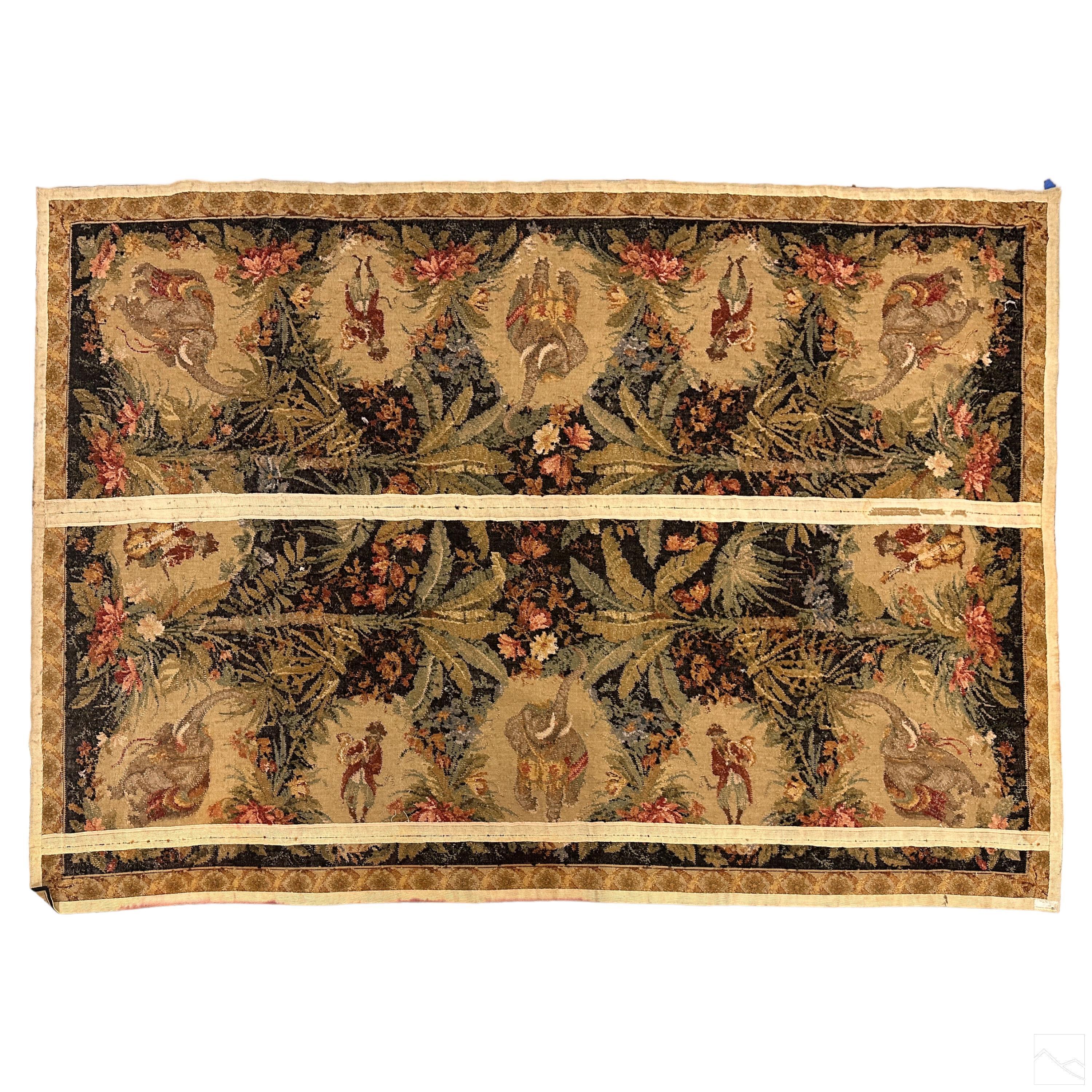 20th Century Oriental Wool Area Rug by Rex & Rex inspired by the Rococo Singerie genre  For Sale