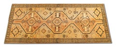 Oriental Wool Runner Rug Handwoven Carpet Cream Tribal Rug Runner