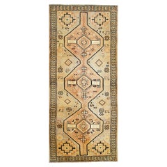 Tapis de couloir oriental en laine tissé à la main Tapis de couloir tribal crème