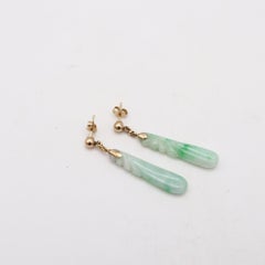ORIENTALISM Ohrringe mit organischen Motiven aus 14Kt Gelbgold und Jade