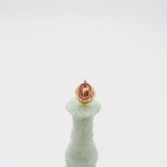 ORIENTALISM Large Pendant With Organic Motifs In 14Kt Yellow Gold Jade