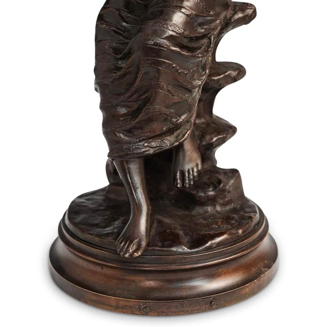 Romantic Orientalist arab  Bronze Sculpture After Couderc (Joueuse de Mandoline) For Sale