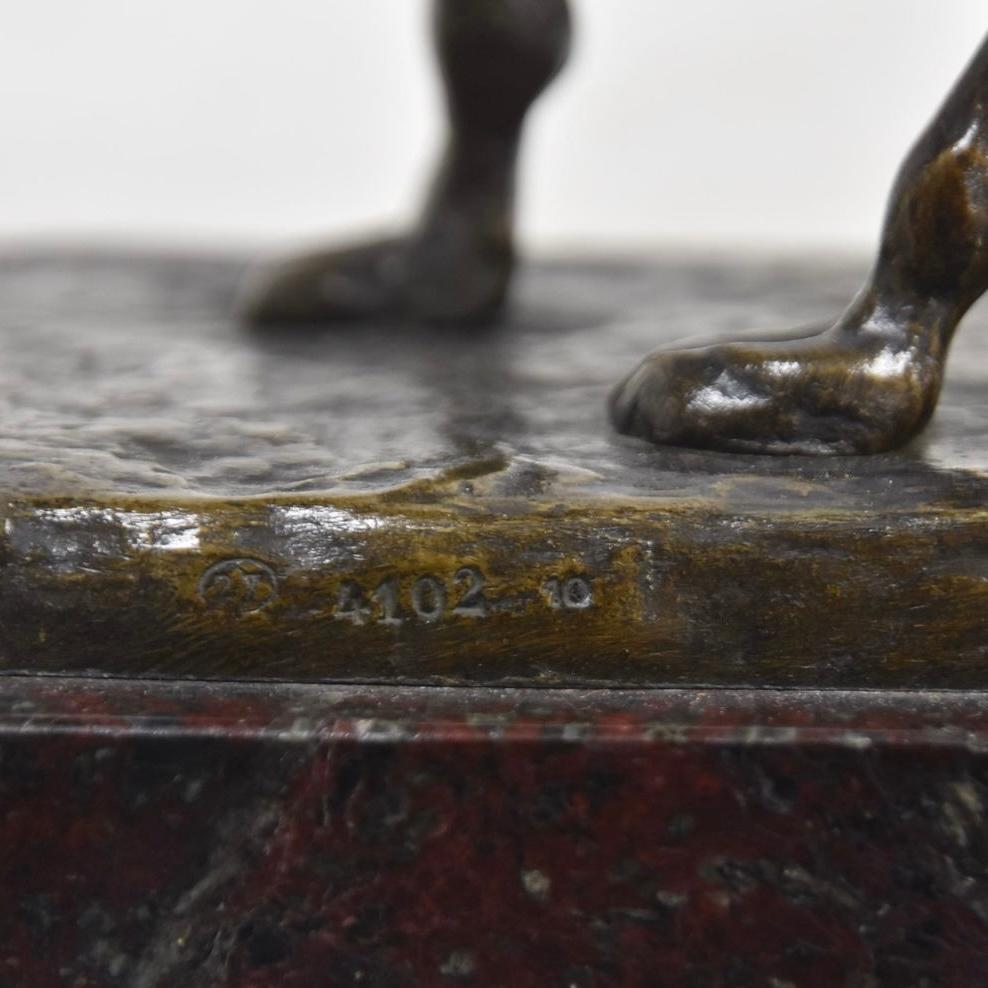 Orientalist Bronze and Marble Sculpture of Bedouin on Camel After Charles Valton 4