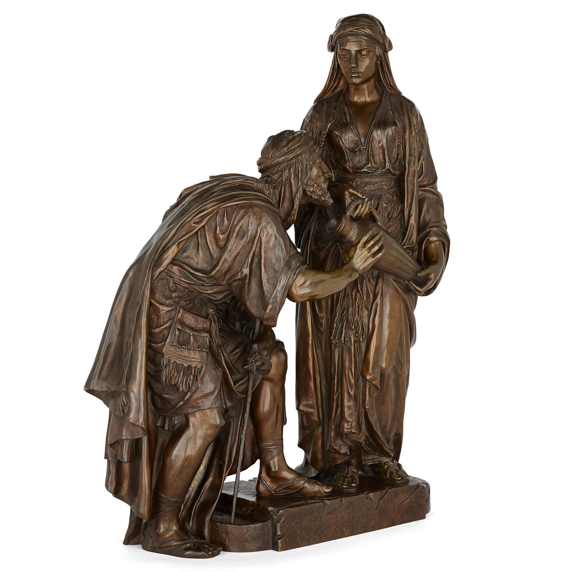 Orientalist bronze group of Biblical subject by Guillemin
French, late 19th Century
Height 80cm, width 60cm, depth 23cm

This impressive patinated bronze sculpture is by the celebrated Orientalist sculptor Émile Coriolan Hippolyte Guillemin and