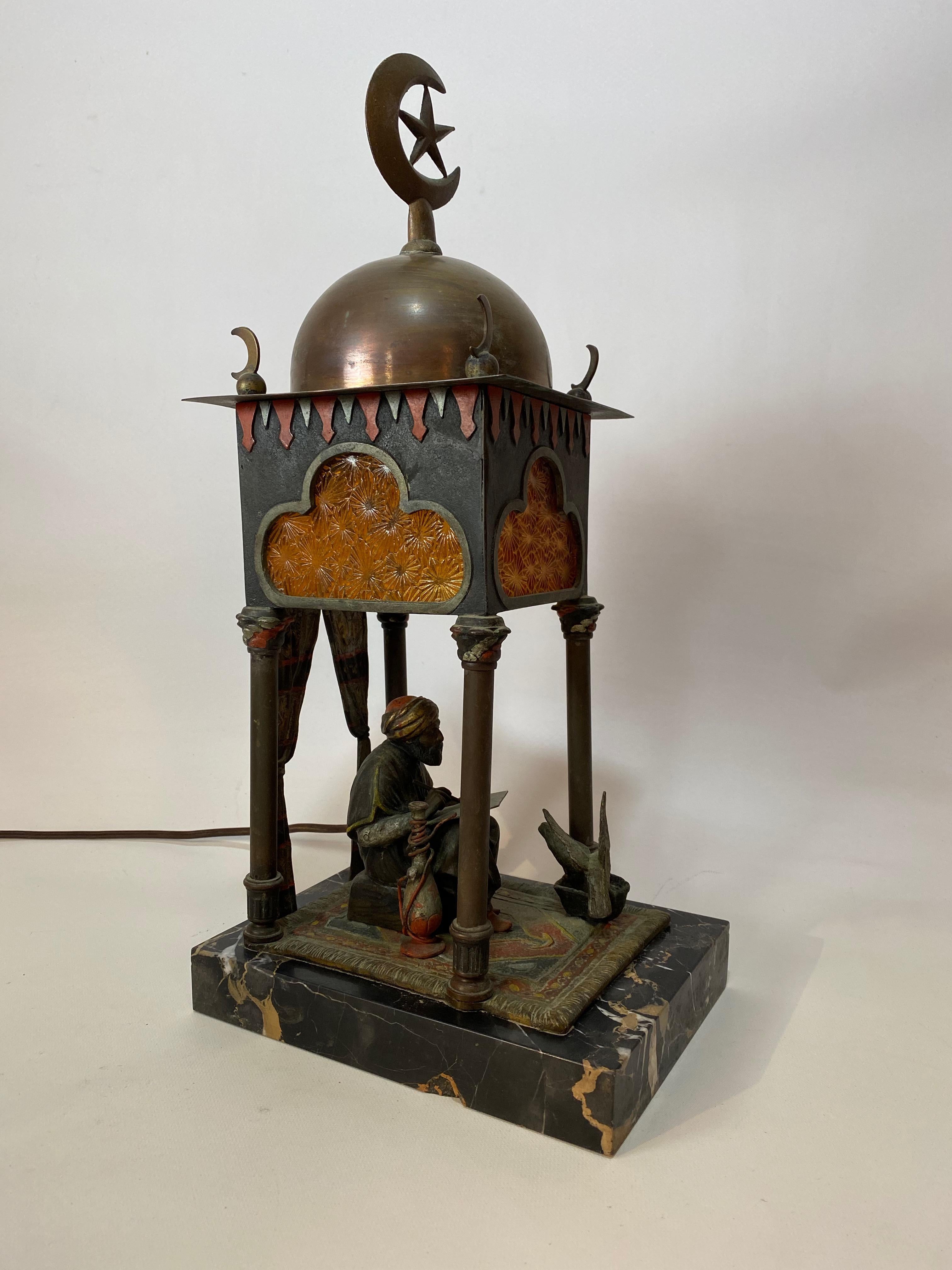 franz bergman bronze lamp