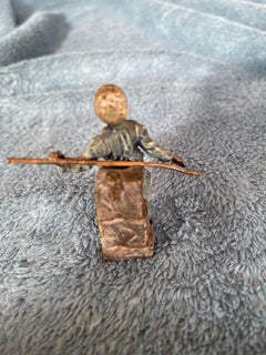 Orientalist Cold Painted Bronze Figure of a Young Boy, attr. Bergmann Foundry