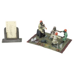 Orientalist Cold Painted Vienna Bronze, Bergman Foundry, Young Children on Rug