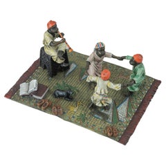 Orientalist Cold Painted Vienna Bronze, Bergman Foundry, Young Children on Rug