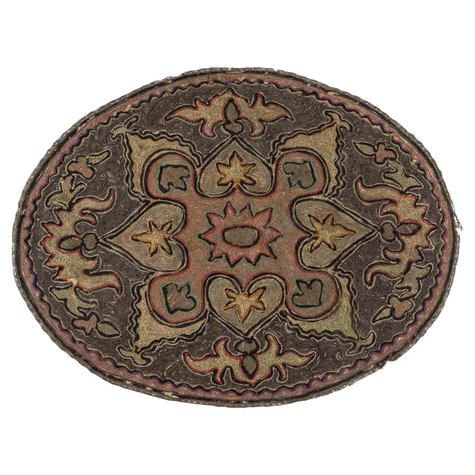 Orientalist doily, embroidered with gold and other threads, Orientalist Art. For Sale