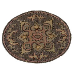 Antique Orientalist doily, embroidered with gold and other threads, Orientalist Art.