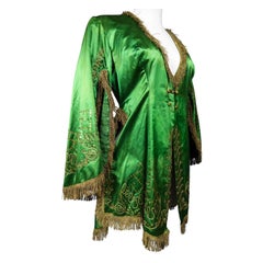 Orientalist Evening Fancy Jacket in Embroidered Sequin and Silk Satin Circa 1940
