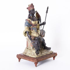 Orientalist Figural Cold Painted Bronze