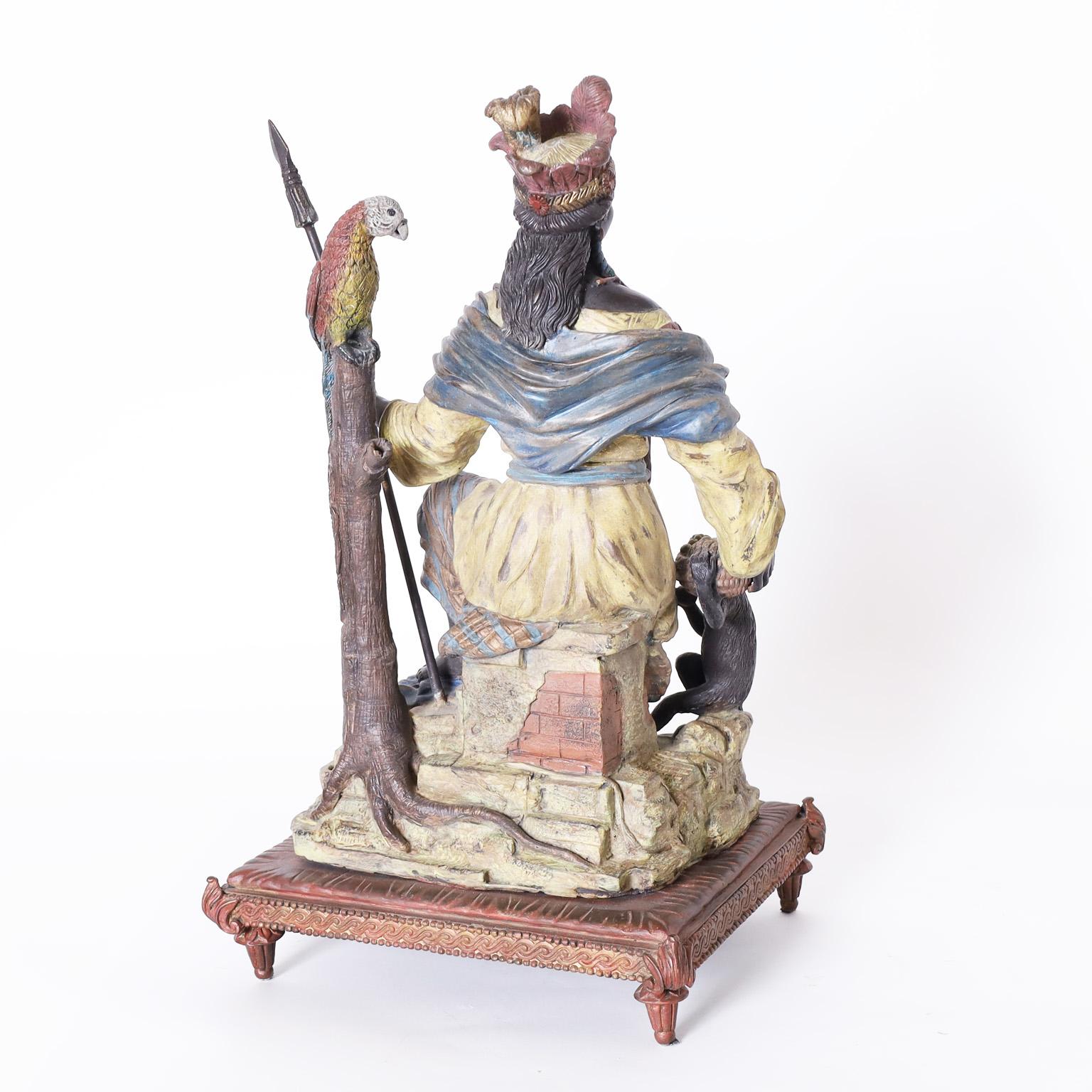 Austrian Orientalist Figural Cold Painted Bronze For Sale