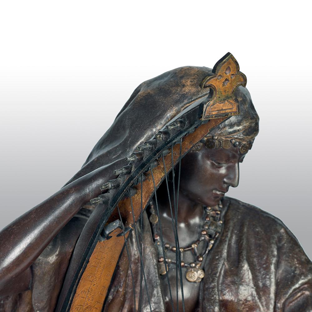 Orientalist Figure by Louis Hottot 'Jeune Harpiste Arabique 7