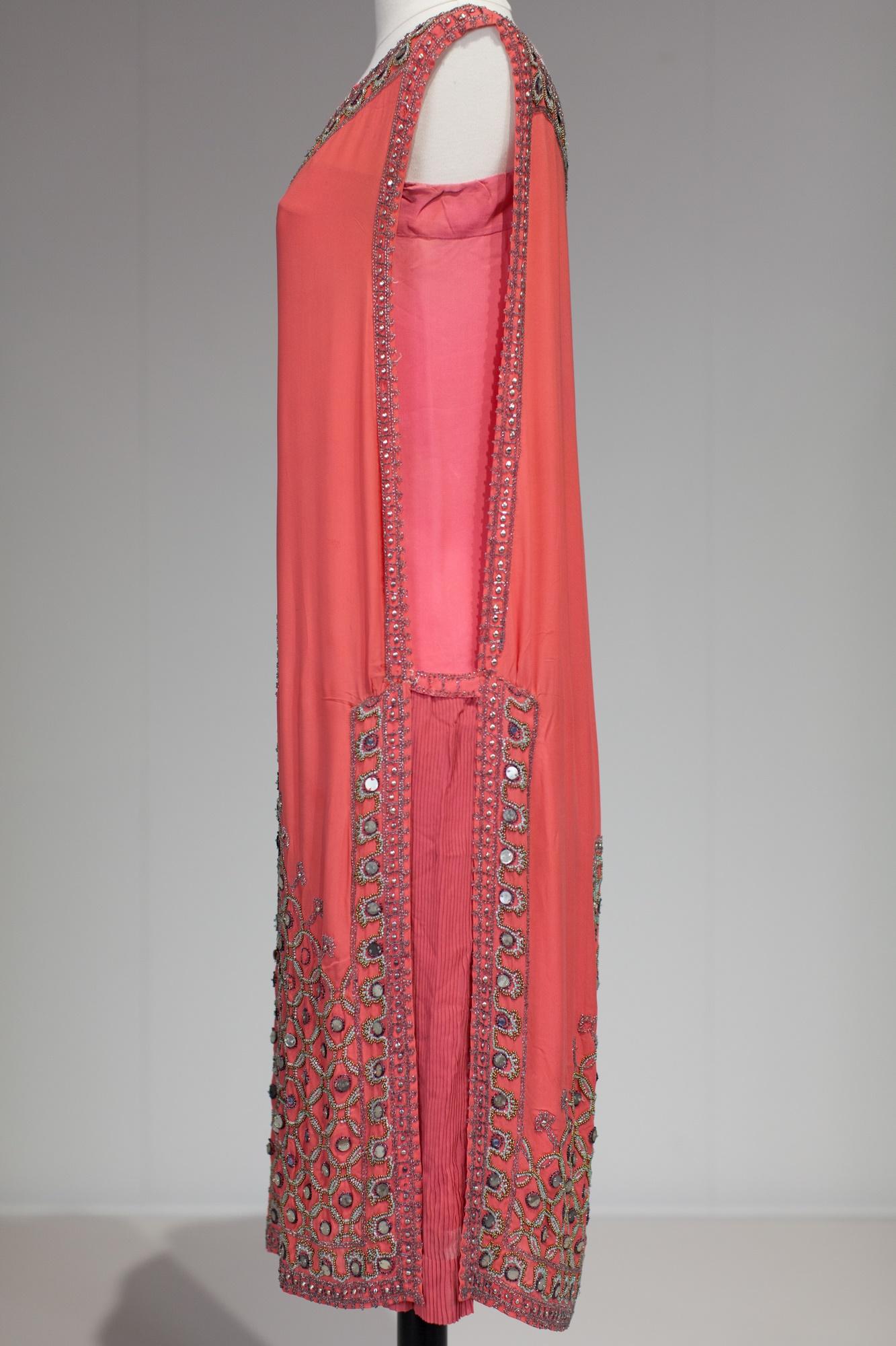 Orientalistisches Flapper-Kleid aus Seidenkrepp Frankreich um 1925 9