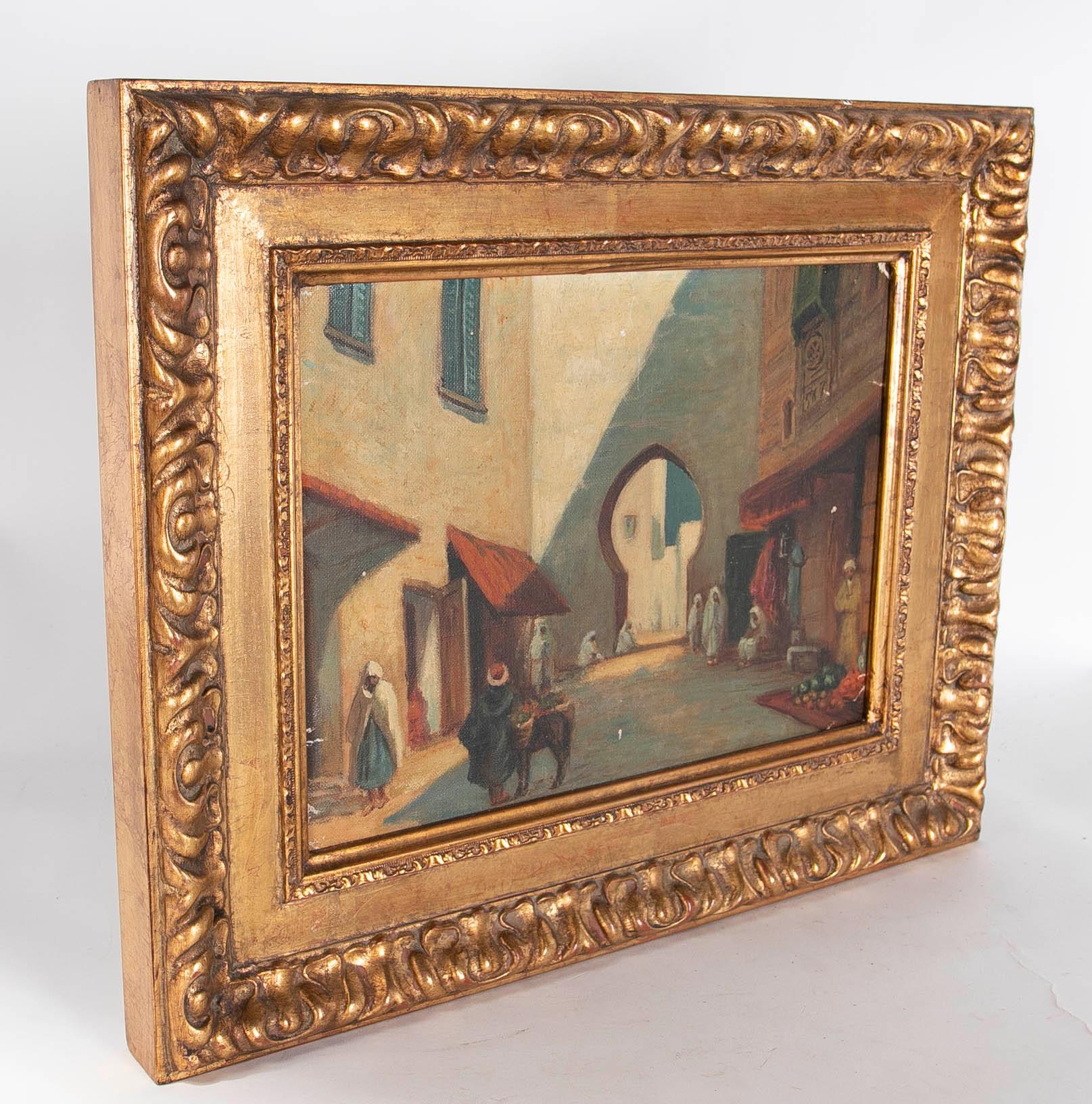 Orientalist Framed Painting of an Arabic City Dated 1884 For Sale 6