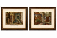 Orientalist Interior Studies with Islamic Ornament and Architecture, 1900