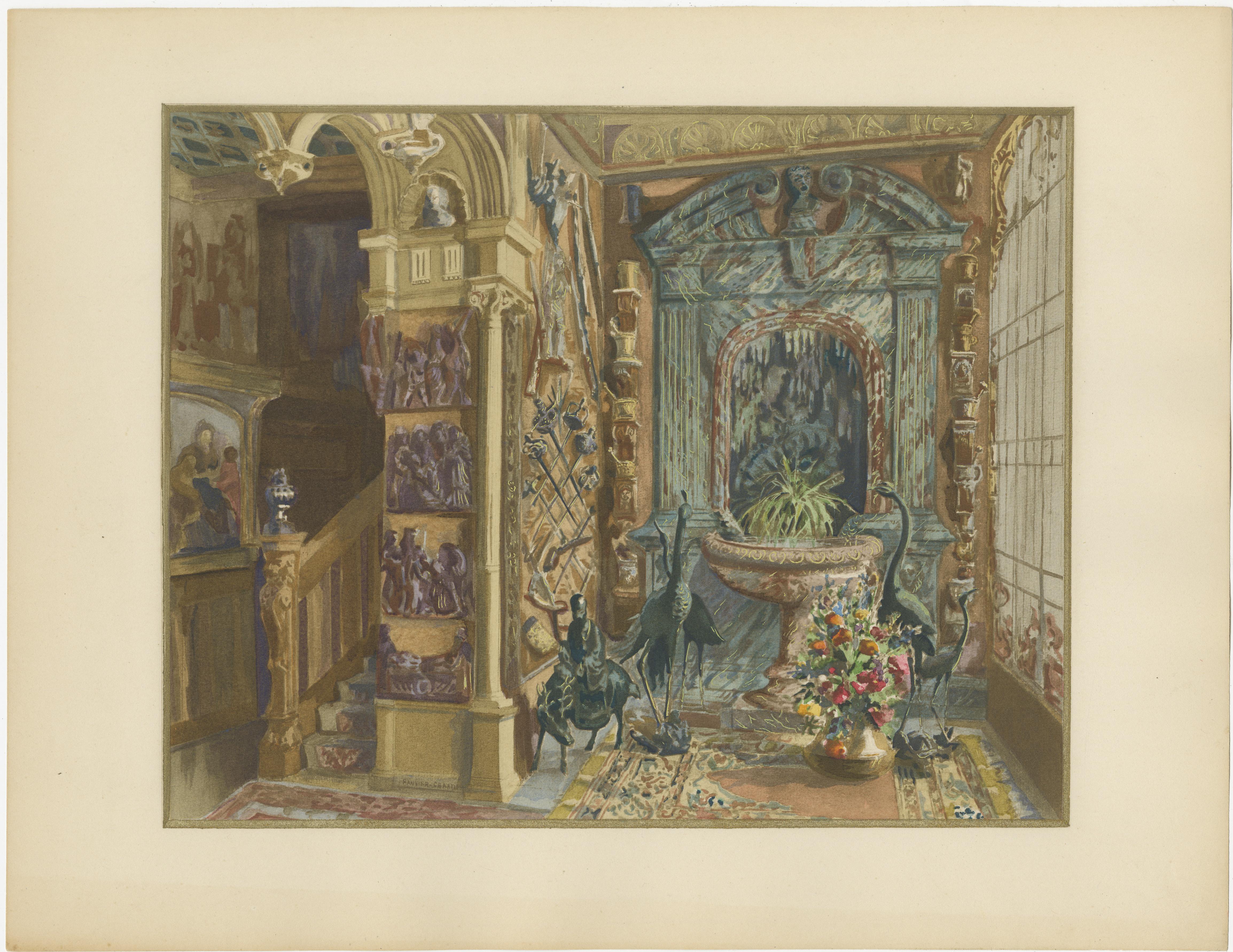 Orientalist Interior Studies with Islamic Ornament and Architecture, 1900