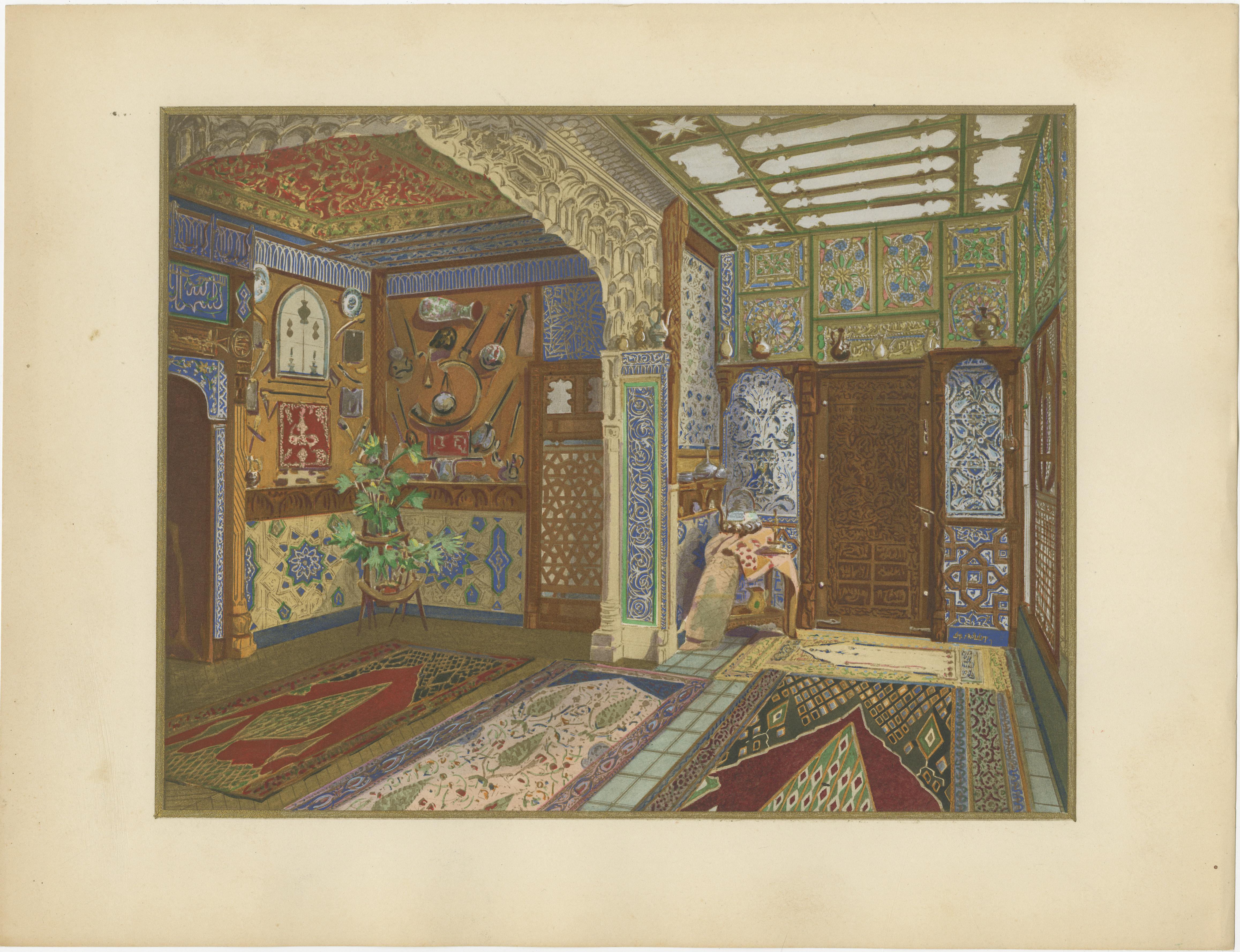 Orientalist Interior Studies with Islamic Ornament and Architecture, 1900