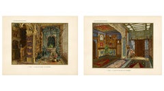 Orientalist Interior Studies with Islamic Ornament and Architecture, 1900