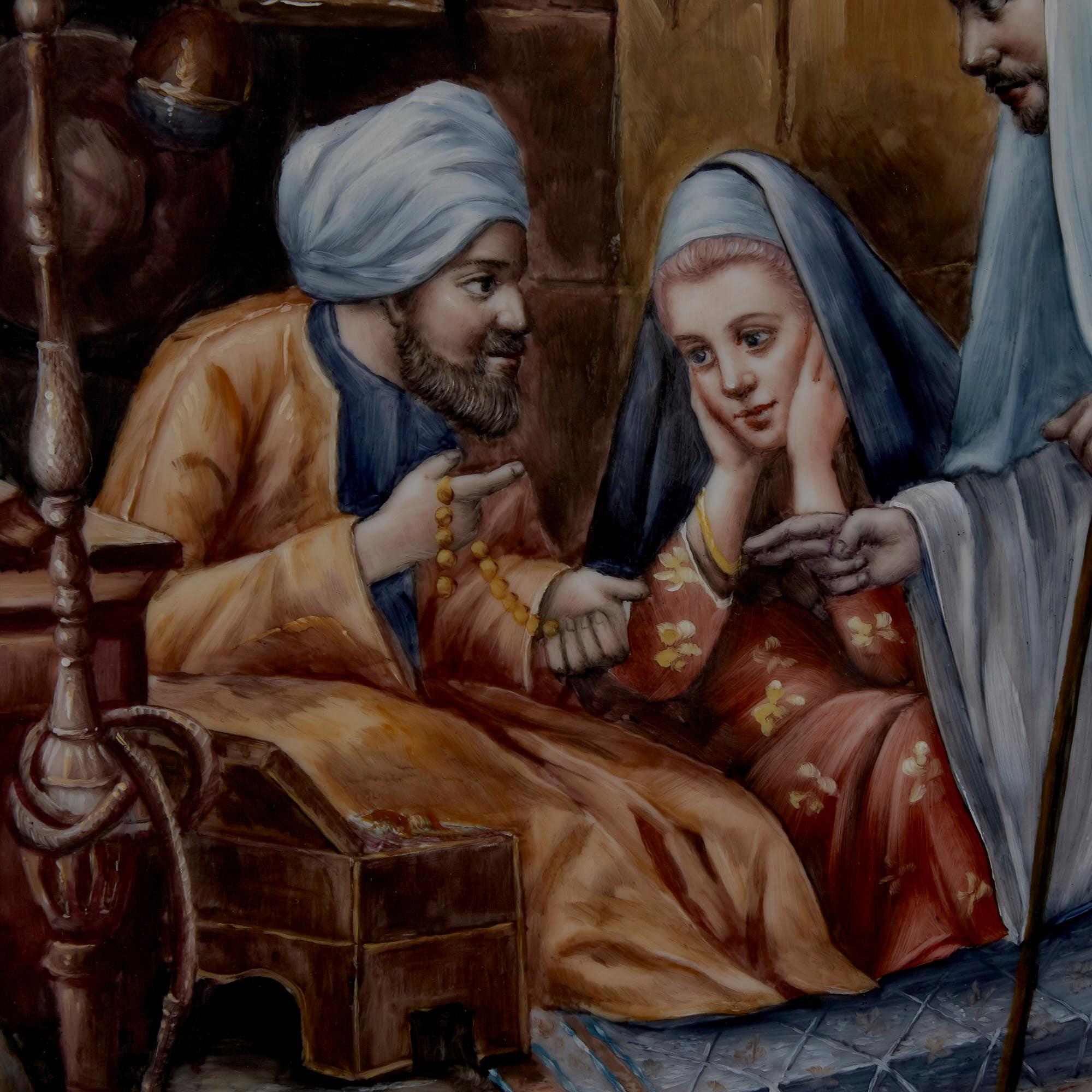 German Orientalist KPM Porcelain Plaque of Interior Scene For Sale