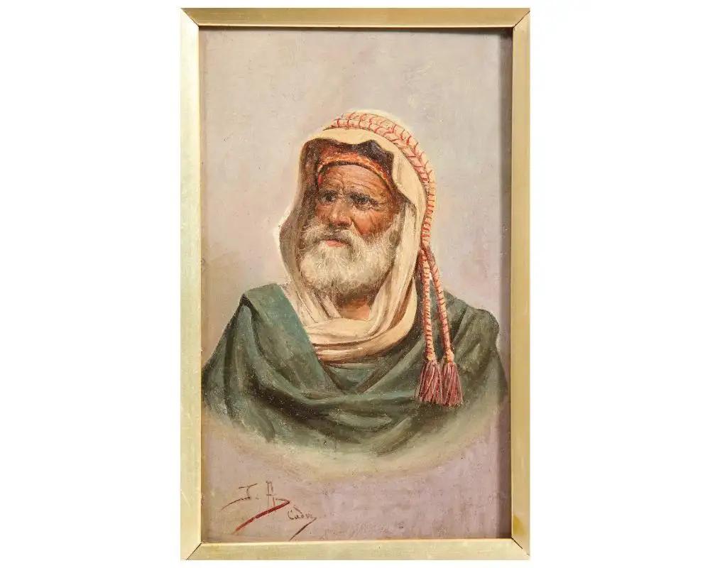 Orientalisches maurisches Mannporträt, 19. Jahrhundert (Unbekannt) im Angebot