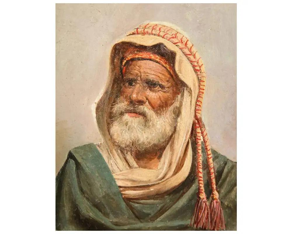 Orientalisches maurisches Mannporträt, 19. Jahrhundert im Zustand „Gut“ im Angebot in New York, NY