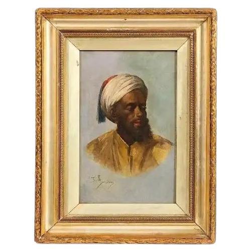 Portrait d'homme maure orientaliste, 19e siècle