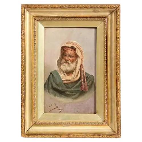 Orientalist Moorish Man Portrait, 19th Century For Sale