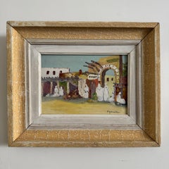 Orientalist Oil on Board, Palette Knife Technique, by P. Gobewille