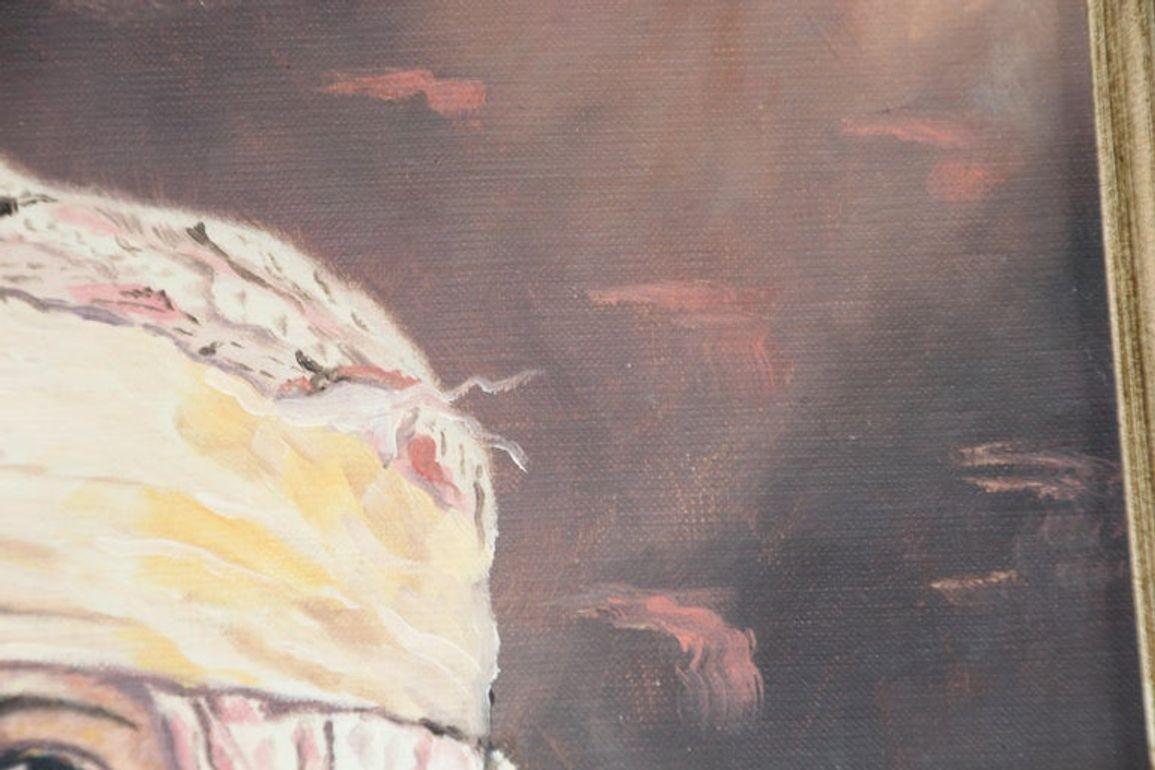 Orientalistisches Öl auf Leinwand Das Porträt eines jungen marokkanischen Mädchens im Angebot 9