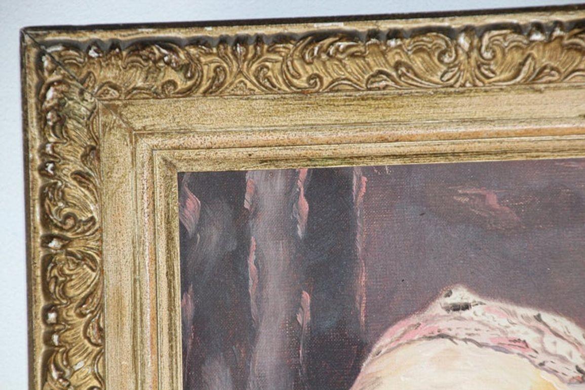 Orientalistisches Öl auf Leinwand Das Porträt eines jungen marokkanischen Mädchens (20. Jahrhundert) im Angebot