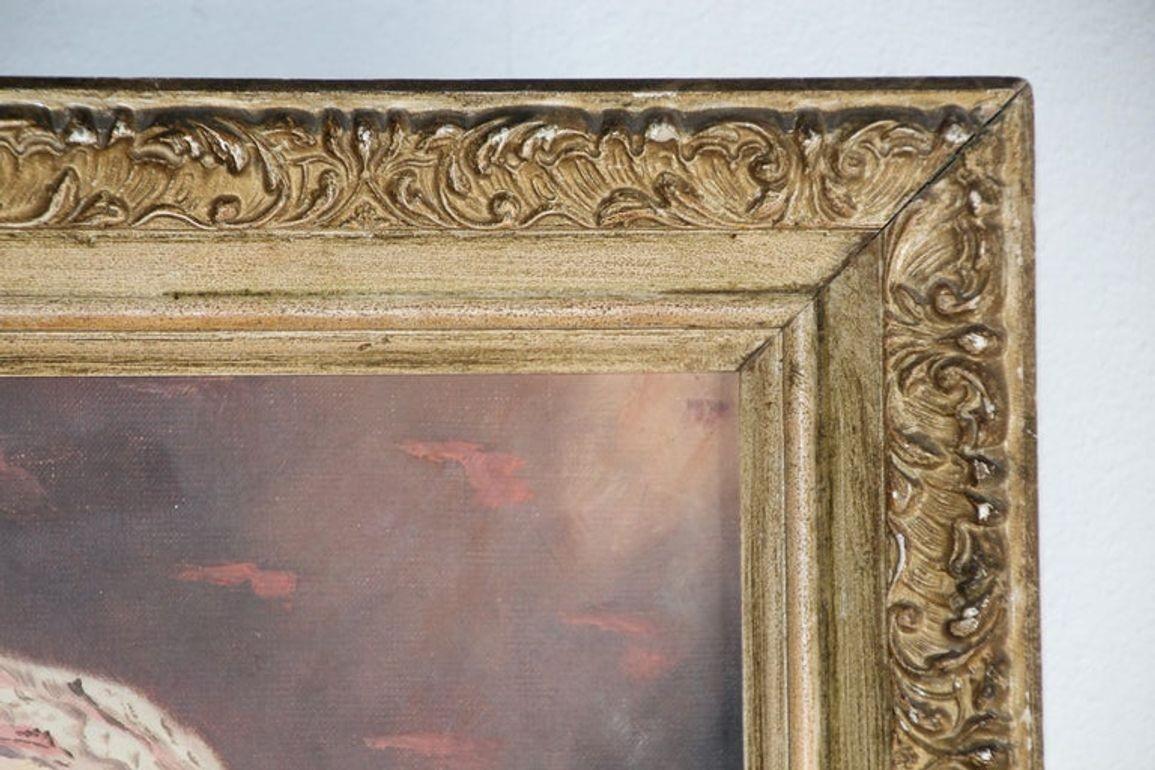 Orientalistisches Öl auf Leinwand Das Porträt eines jungen marokkanischen Mädchens (Holz) im Angebot