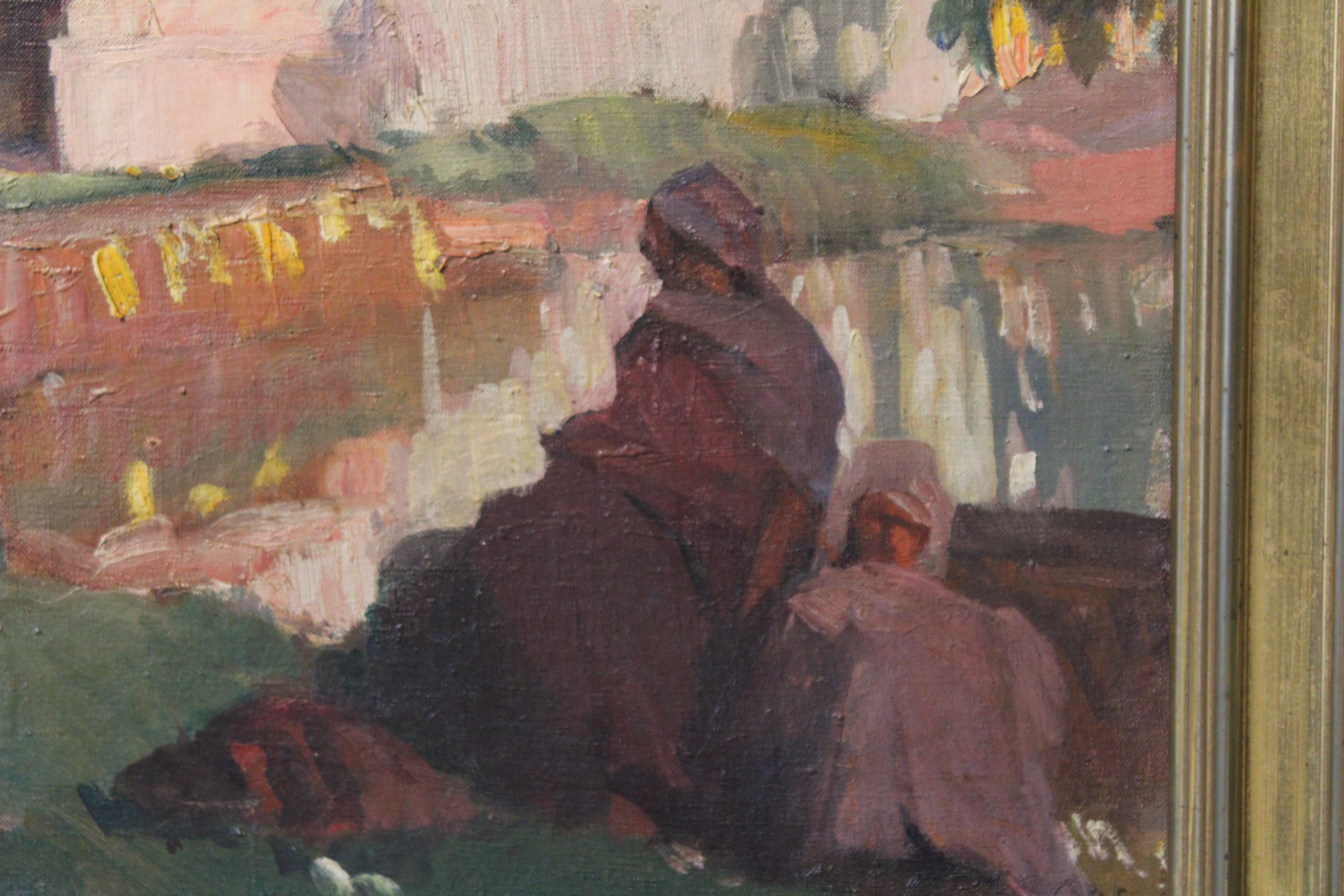 Orientalist Oil on Canvas by Gaston Parison For Sale 1