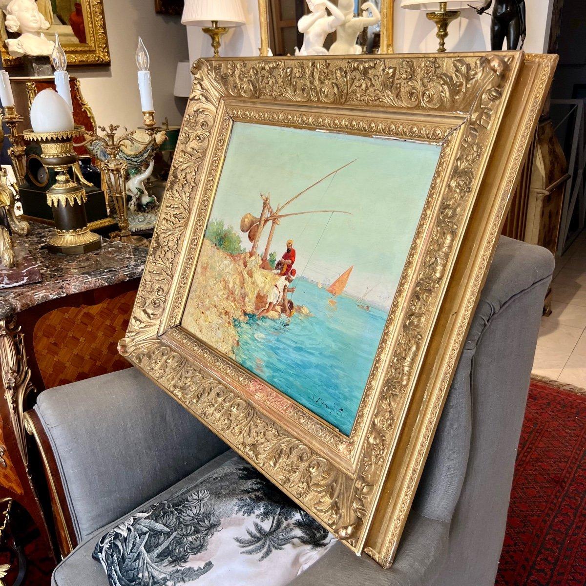 Modern Orientalist Oil-on-Canvas Painting by Vincent Manago (1880–1936) For Sale