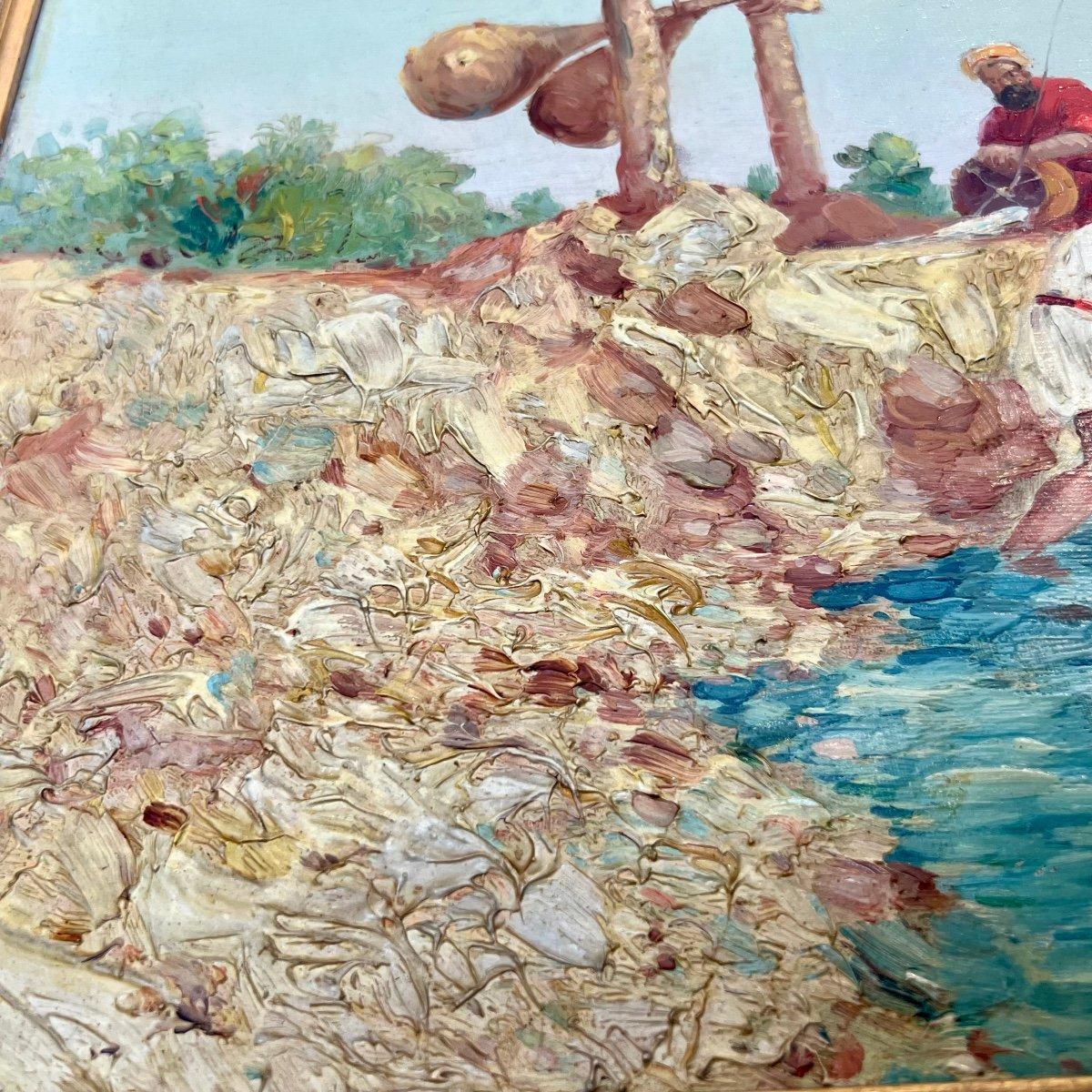 French Orientalist Oil-on-Canvas Painting by Vincent Manago (1880–1936) For Sale