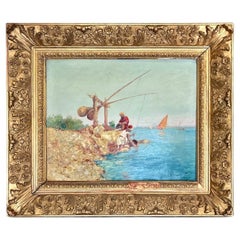 Pittura orientalista olio su tela di Vincent Manago (1880-1936)