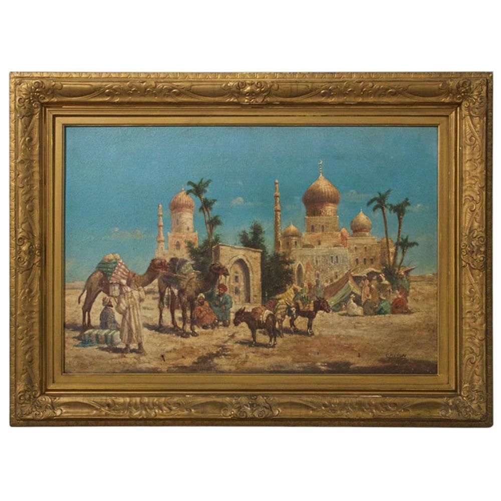 Orientalist Oil on Canvas Painting