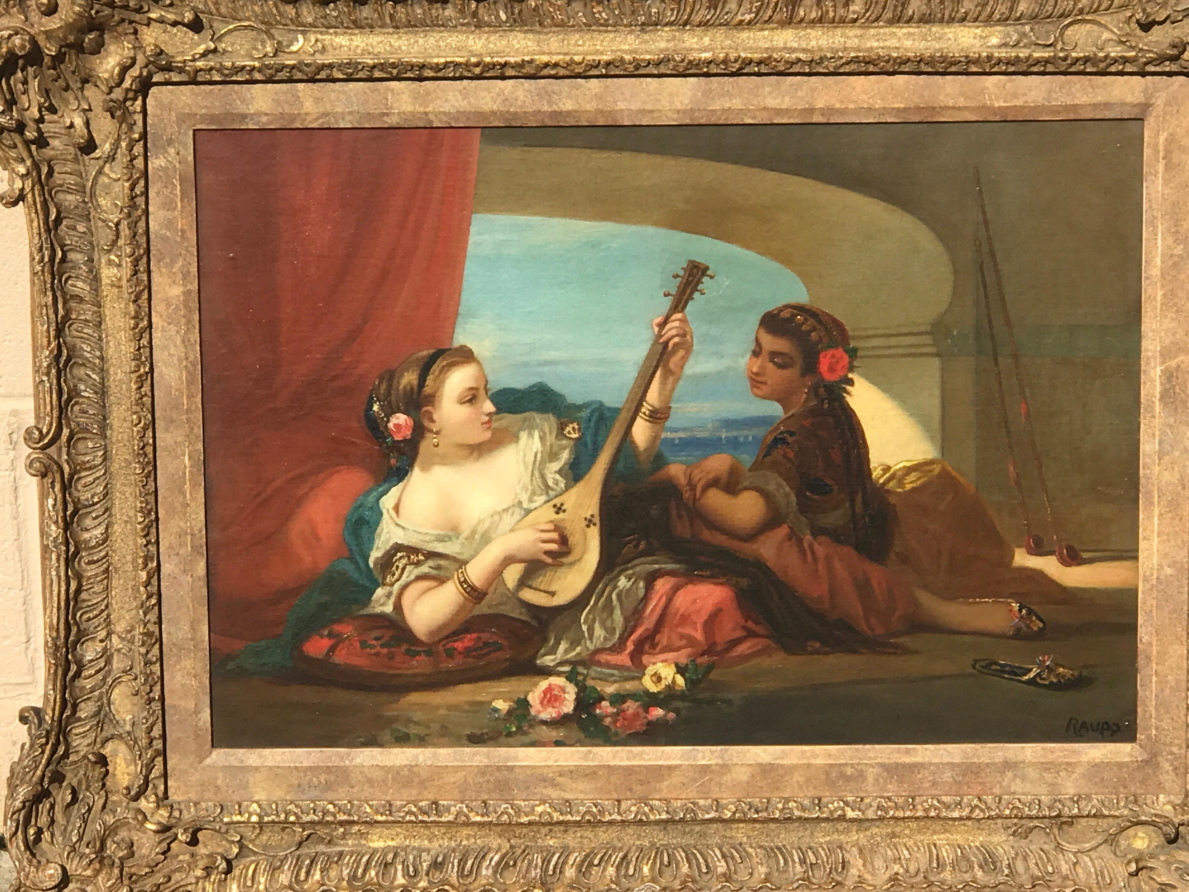 Orientalist Oil on Canvas, Signed Raupp For Sale 3
