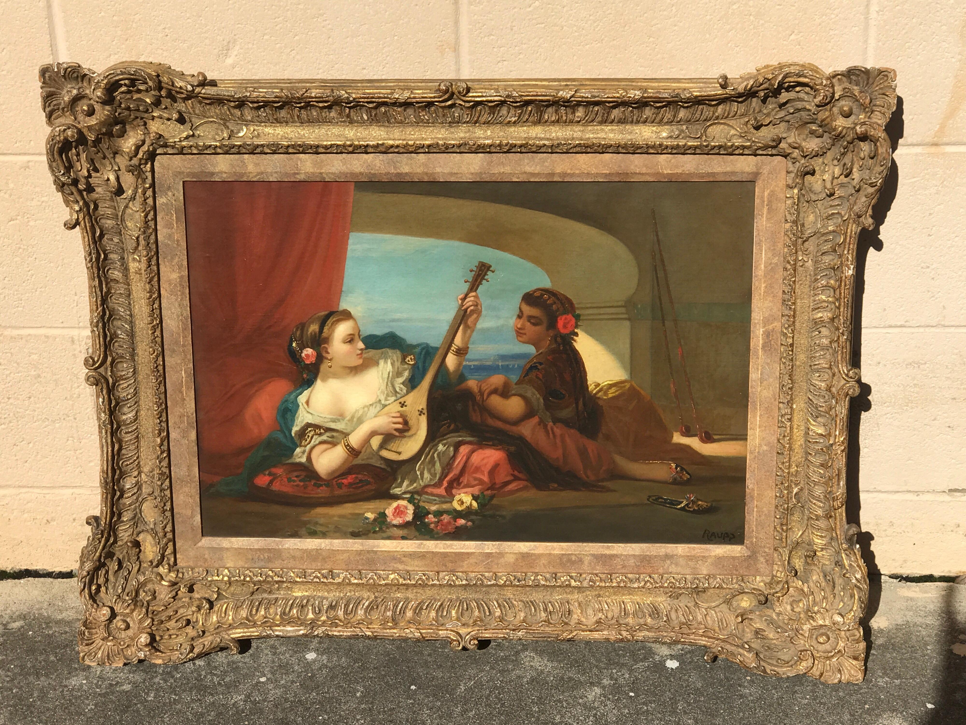 Orientalist Oil on Canvas, Signed Raupp For Sale 5