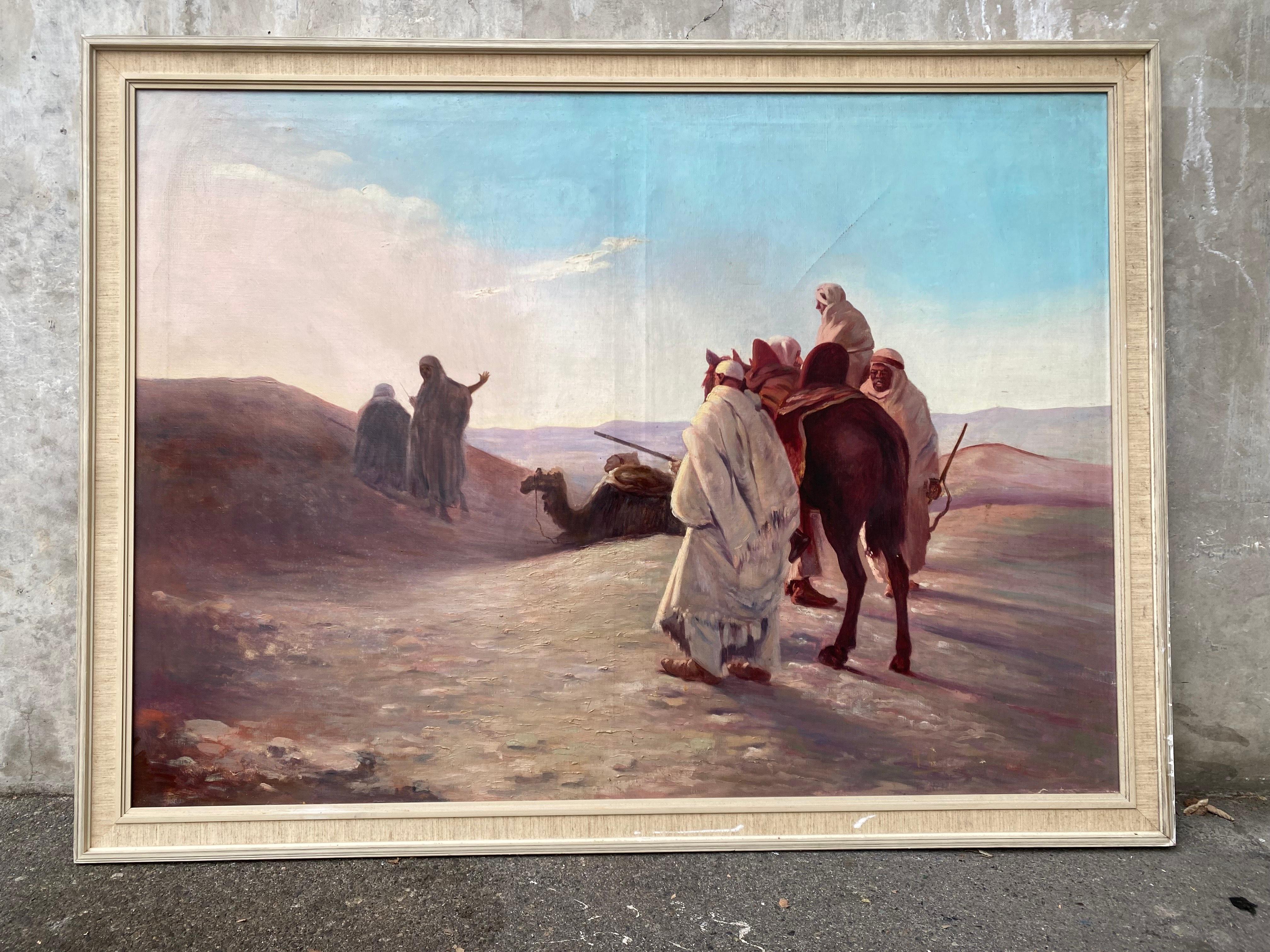 Francese Quadro orientalista di Abou Chanab del 1913