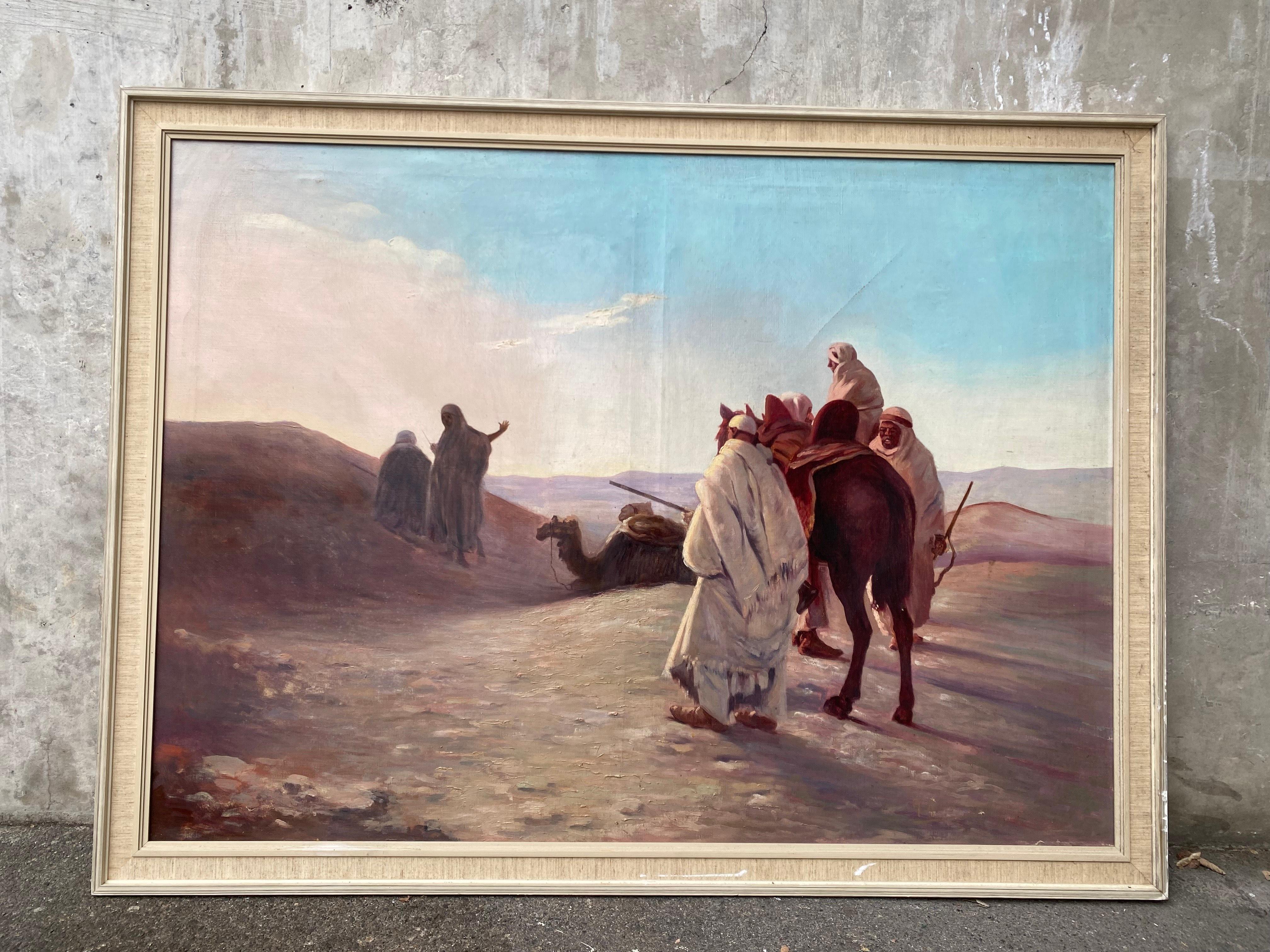 Legno Quadro orientalista di Abou Chanab del 1913
